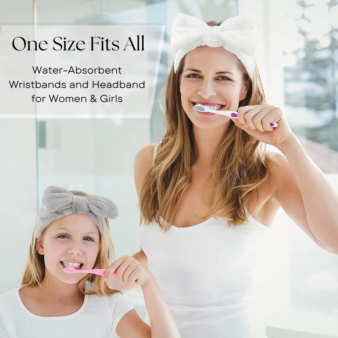 Waterproof Wristbands & Soft Headband Set – Your Daily Skincare Companion